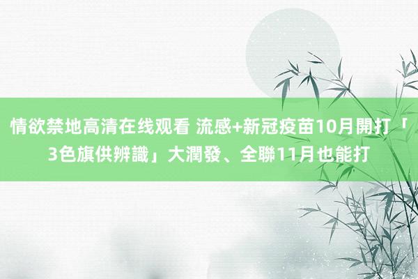 情欲禁地高清在线观看 流感+新冠疫苗10月開打「3色旗供辨識」　大潤發、全聯11月也能打